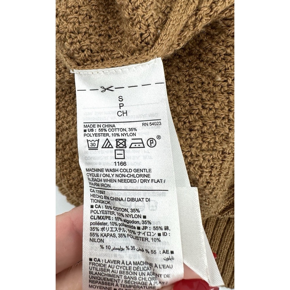 Old Navy Textured Knit Sweater Women's Small Camel Brown Crewneck Pullover - Picture 8 of 9